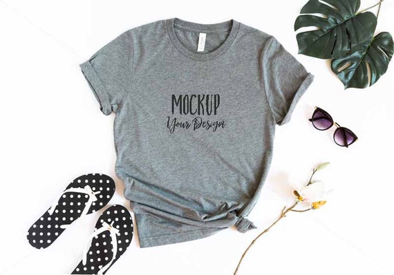 Gray T-Shirt Mockup Bella Canvas Gray Shirt Gray T-Shirt Mockup Bella Canvas Gray Shirt