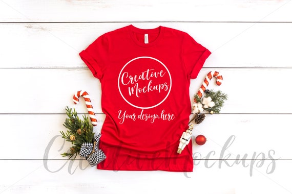 Bella Canvas Red Shirt Mockup 3001 Farmhouse Holiday Bella Canvas Red Shirt Mockup 3001 Farmhouse Holiday