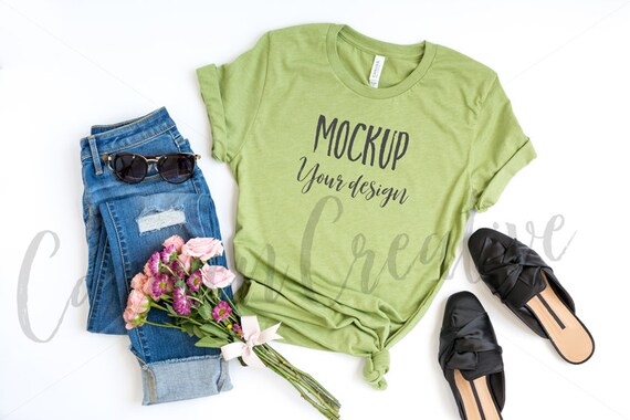 Bella Canvas Green Shirt Mockup Bella Canvas Spring Bella Canvas Green Shirt Mockup Bella Canvas Spring
