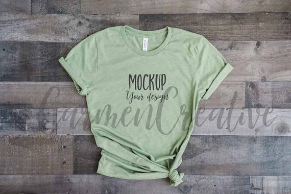 Bella Canvas Green Shirt Mockup 3001 Basic Bella Canvas Green Shirt Mockup 3001 Basic