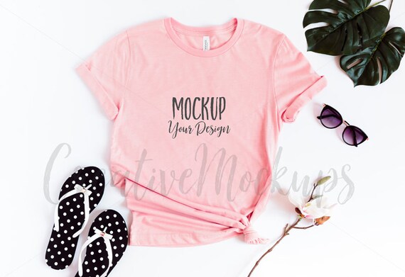 Pink T-Shirt Mockup Bella Canvas Pink Shirt Pink T-Shirt Mockup Bella Canvas Pink Shirt