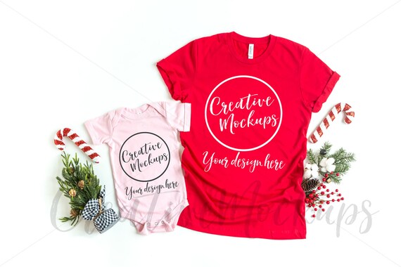 Bella And Canvas Mommy And Me Christmas Shirt Mockups