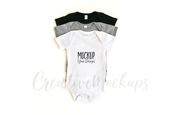 Bella And Canvas Neutral Shades Baby Bodysuit Mockup
