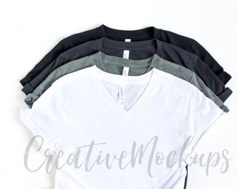 Download Bella Canvas Stacked V Neck Mockups Apparel Mockups Flat Lay Shirt Mockup Free Logo Mockups Free Psd Mockup Templates PSD Mockup Templates
