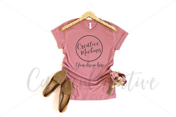 Bella Canvas Mauve Shirt Mockup 3001 Shirt Mockups