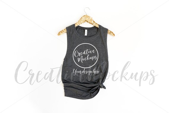 Bella  Canvas Dark Grey Heather Muscle Tank Top