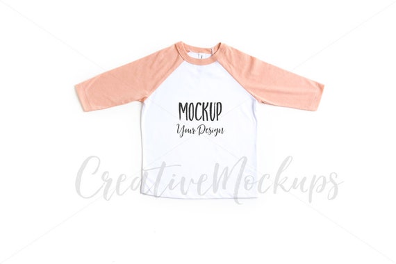 Bella And Canvas Peach Toddler Baseball Shirt Mockup Bella And Canvas Peach Toddler Baseball Shirt Mockup