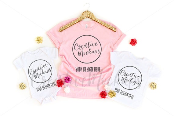 Bella And Canvas Christmas Mommy And Me Pink And