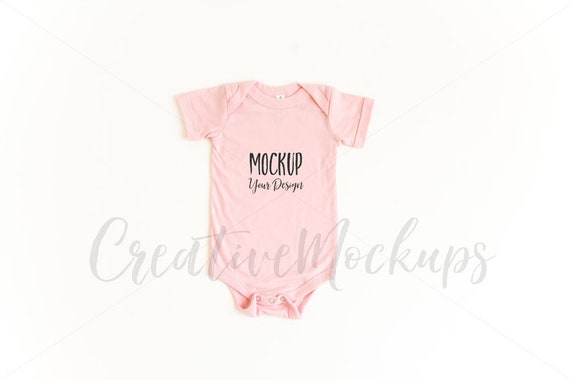 Bella And Canvas Pink Baby Bodysuit Mockup Basic Bella And Canvas Pink Baby Bodysuit Mockup Basic