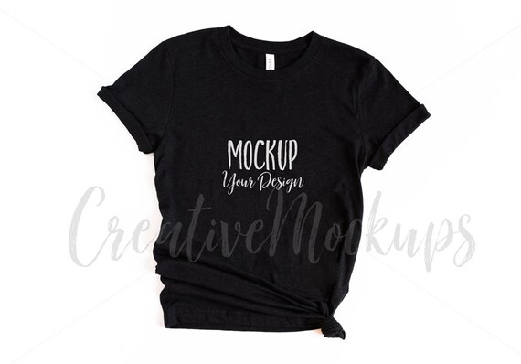 Bella Canvas Black T-Shirt Mockup Basic Black Shirt
