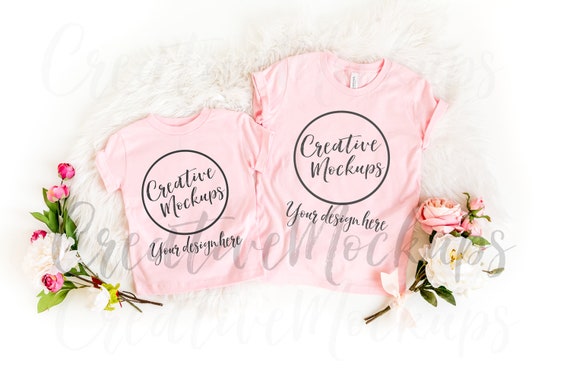 Big Sister Little Sisters Pink Shirt Mockup 3001y Big Sister Little Sisters Pink Shirt Mockup 3001y