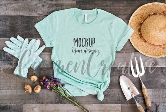 Bella  Canvas Heather Prism Mint-Shirt Mockup 3001