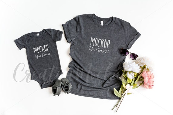 Bella And Canvas Mommy And Baby Dark Grey Heather
