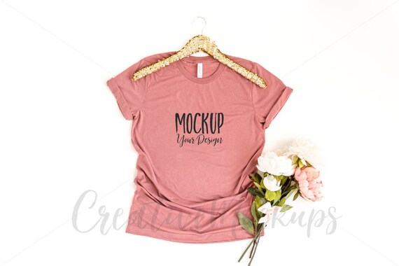 Bella And Canvas Mauve Triblend Shirt Mockup 3001 With