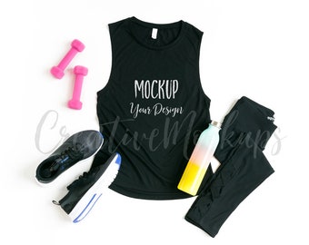 Download Free Bella Canvas Black Muscle Tank Top Mockup Muscle Tank B8803 Workout Tank Top Mockup Booklet Mockup Psd Download All Free Mockups PSD Mockup Template