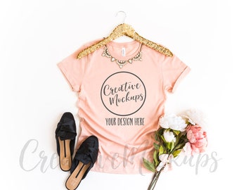 Bella Canvas Heather Stone Fall Shirt Mockup 3001 Fall Etsy