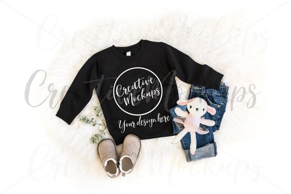 Toddler Black Fleece SweaT-Shirt Mockup Toddler Girl SweaT-Shirt Toddler Black Fleece SweaT-Shirt Mockup Toddler Girl SweaT-Shirt