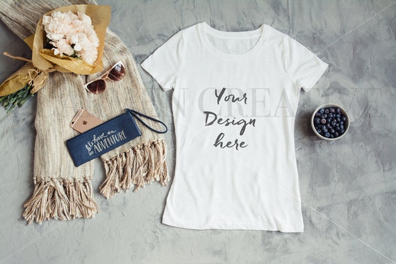 White T-Shirt Mockup Gray Background Digital Shirt Stock Photo White T-Shirt Mockup Gray Background Digital Shirt Stock Photo