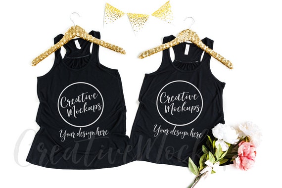 Bella Canvas Black Multiple Tank Top Mockup Bella Canvas Black Multiple Tank Top Mockup