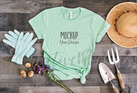 Bella Canvas Heather Mint-Shirt Mockup 3001 Bella Canvas Heather Mint-Shirt Mockup 3001