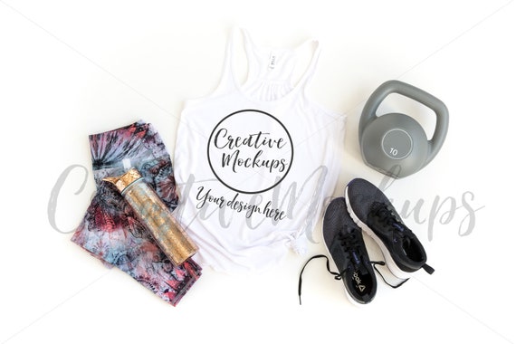 Bella  Canva White Tank Top Mockup 8800