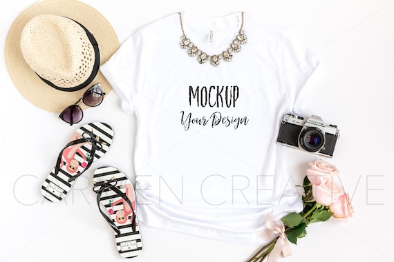 Bella Canvas White Unisex Shirt Mockup 3001 Bella Canvas White Unisex Shirt Mockup 3001