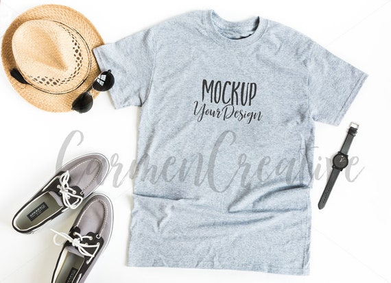 Gildan Gray T-Shirt Mockup Masculine Apparel Mockup Gildan Gray T-Shirt Mockup Masculine Apparel Mockup