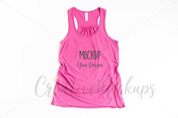 Bella  Canvas Berry Tank Top Mockup Racerback