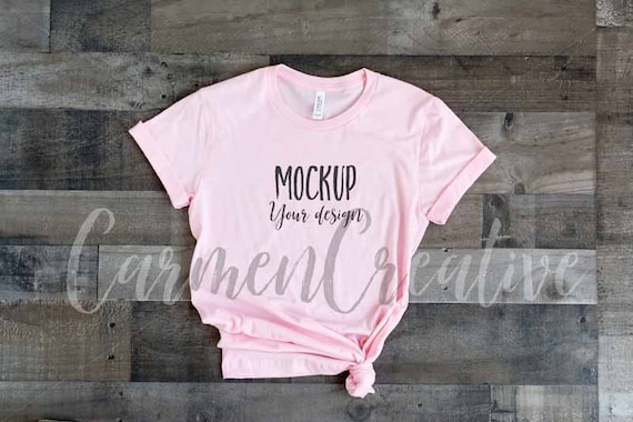 Bella Canvas Pink Shirt Mockup 3001 Basic Bella Canvas Pink Shirt Mockup 3001 Basic