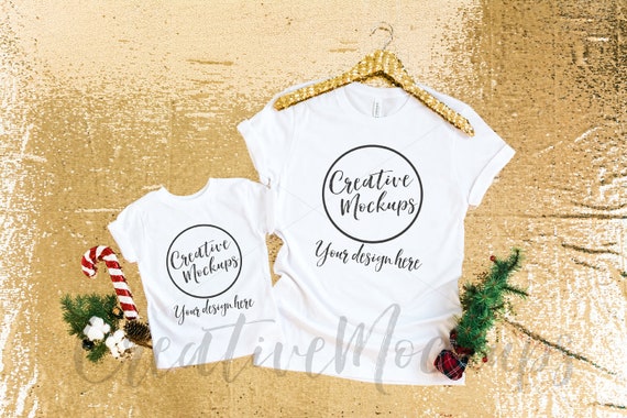 Mommy And Me Christmas White Shirt Mockup Bella