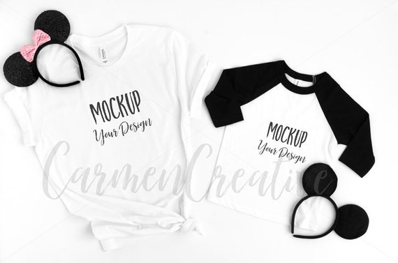 Mommy And Son White Shirt Mockup With Boy Mouse Mommy And Son White Shirt Mockup With Boy Mouse