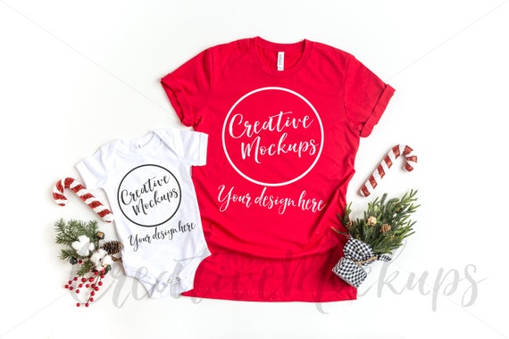 Bella Canvas Mommy And Me Christmas Shirt Mockups