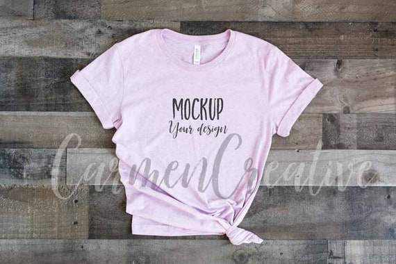 Bella  Canvas Heather Prism Lilac Shirt Mockup 3001