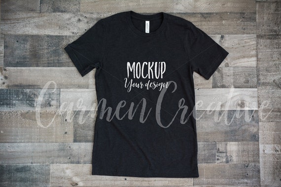 Bella  Canvas Black Shirt Mockup 3001 Basic
