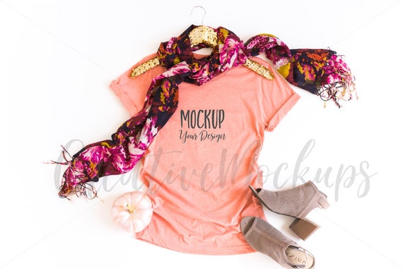 Bella Canvas Fall Mockup Heather Sunset 3001