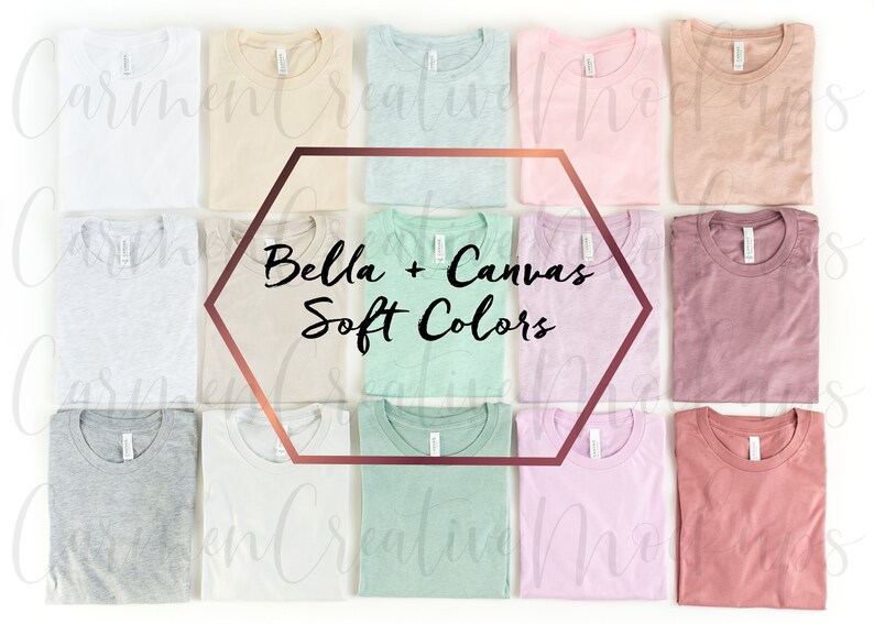 Download Bella Canvas Soft Colors Color Chart Display 3001C G / | Etsy