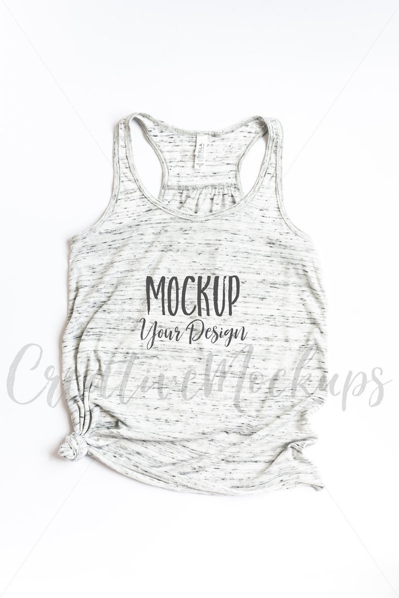 Download White Marble Racerback Tank Top Mockup no Props / Bella | Etsy