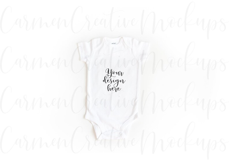 Set of 2 White Baby Bodysuit Mockup on Blanket Basic Bodysuit Mockup on White Background Pregnancy Announcement Photo Digital Download