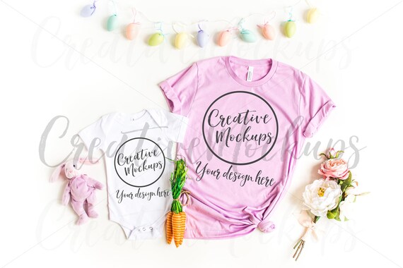 Bella Canvas Mommy And Me Lilac Shirt White Baby Bodysuit Etsy