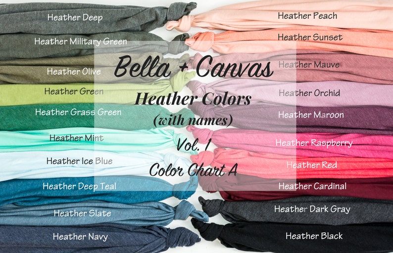 Bella Canvas Popular Heather Colors 3001CVC / Knotted | Etsy