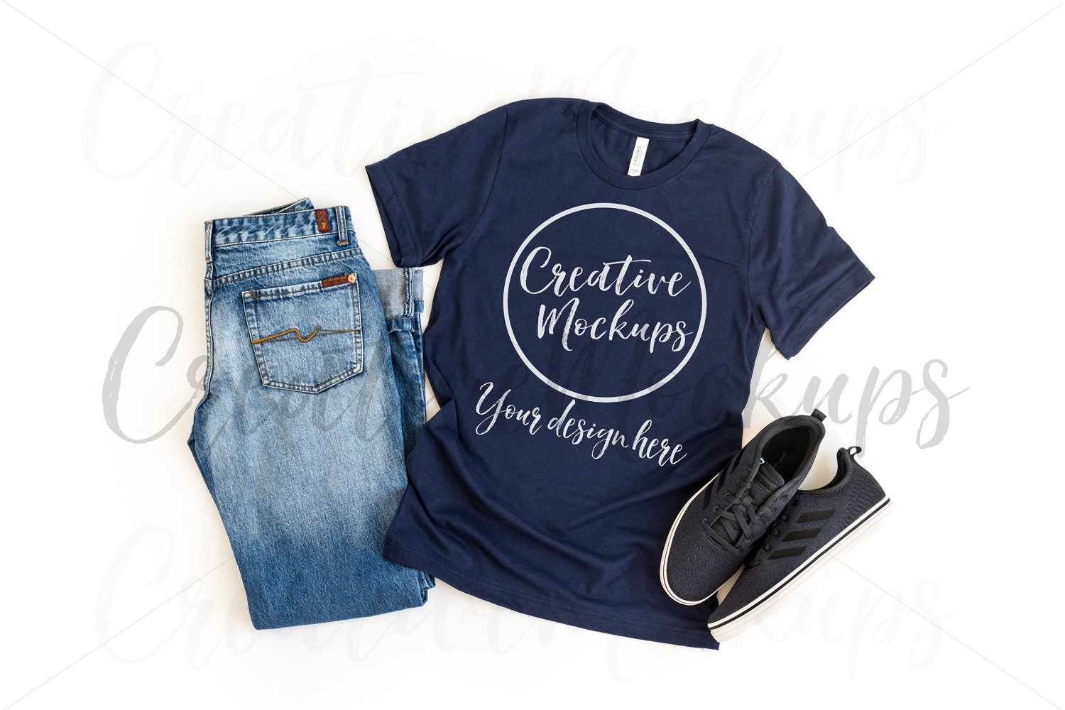 Download Solid Navy Shirt Mockup 3001 Men Navy T Shirt Mockup Guys Etsy