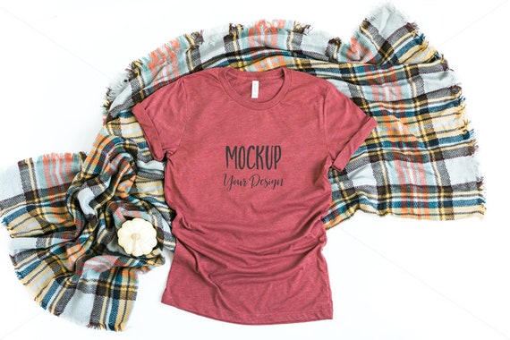 Bella And Canvas Clay Triblend Fall Shirt Mockup Bella Etsy