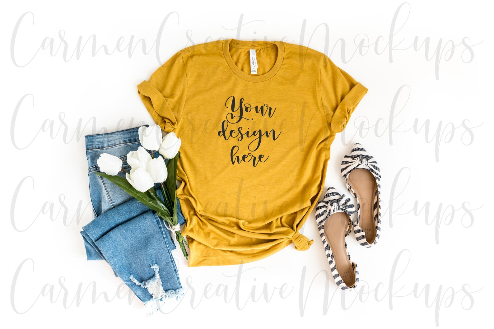 Bella Canvas Heather Mustard Shirt Mockup 3001 / Summer - Etsy