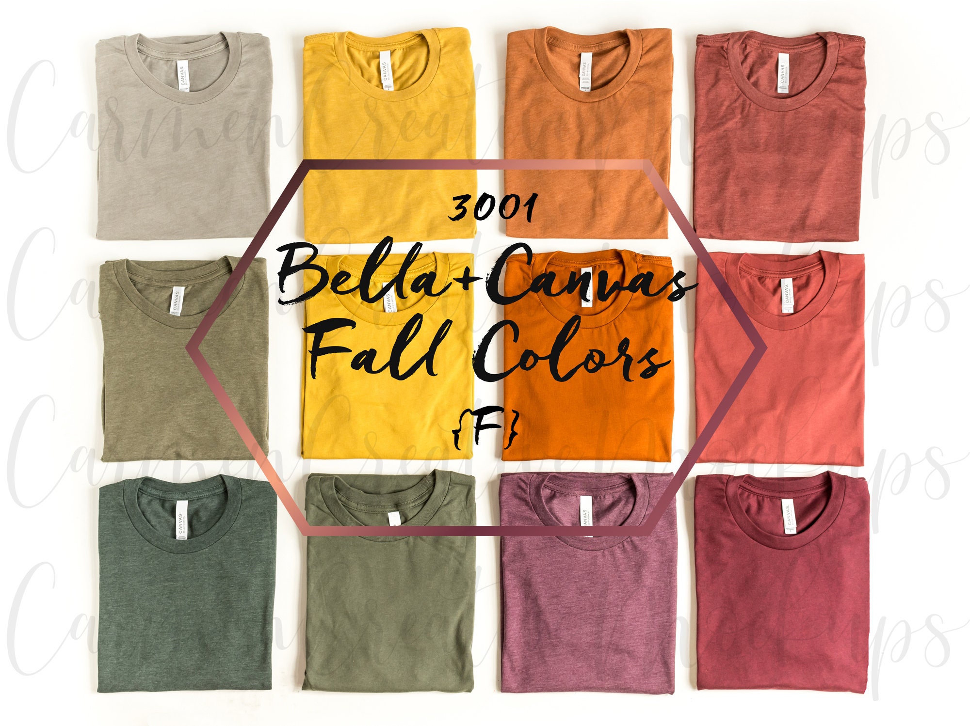 Download Bella Canvas Fall Colors Color Chart Display 3001 F Etsy