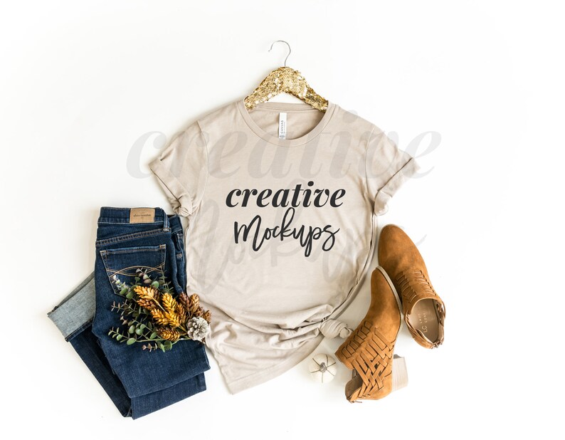 Download Bella Canvas Heather Tan Shirt Mockup 3001 / Herbst ...