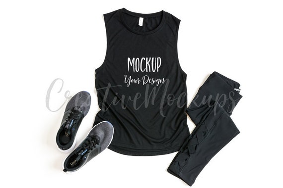 Bella Canvas Black Muscle Tank Top Mockup Muscle Tank Etsy
