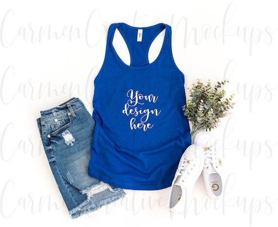 royal blue racerback tank top