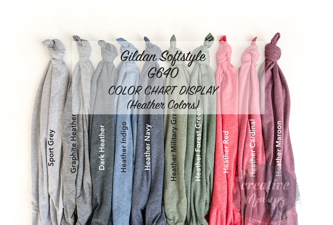 Gildan Softstyle Color Chart Display G640 / Heather Colors Knotted T