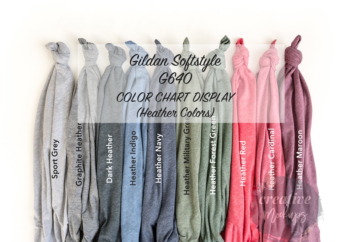 Gildan Softstyle Color Chart Display G640 / Heather Colors - Etsy