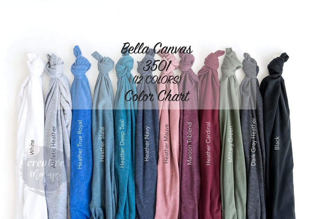 Bella Canvas Long Sleeves Color Chart 3501 / Knotted - Etsy